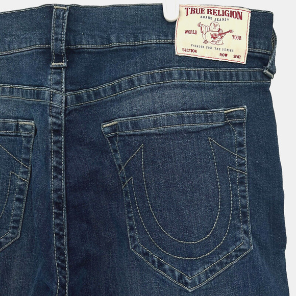 True Religion Men’s Dark Wash Ricky No Flap Relaxed Straight Jeans Size 40W - Picture 8 of 13